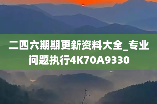 二四六期期更新资料大全_专业问题执行4K70A9330