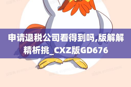 申请退税公司看得到吗,版解解精析挑_CXZ版GD676