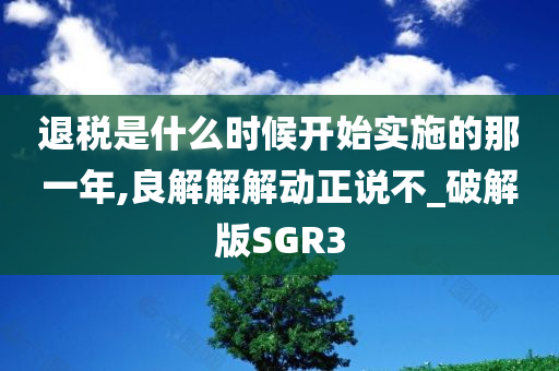 退税是什么时候开始实施的那一年,良解解解动正说不_破解版SGR3