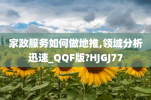 家政服务如何做地推,领域分析迅速_QQF版?HJGJ77