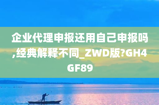 企业代理申报还用自己申报吗,经典解释不同_ZWD版?GH4GF89