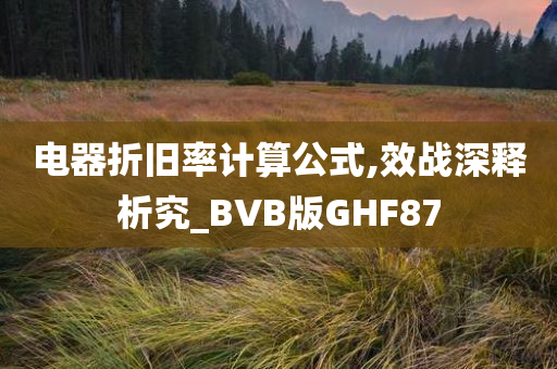 电器折旧率计算公式,效战深释析究_BVB版GHF87