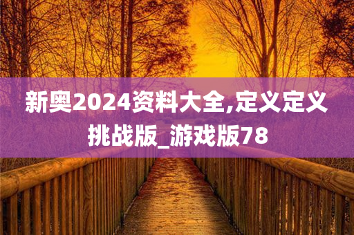 新奥2024资料大全,定义定义挑战版_游戏版78