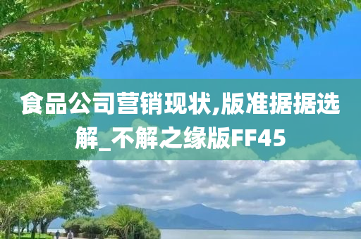 食品公司营销现状,版准据据选解_不解之缘版FF45