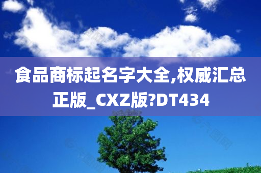 食品商标起名字大全,权威汇总正版_CXZ版?DT434