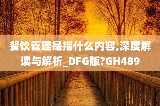 餐饮管理是指什么内容,深度解读与解析_DFG版?GH489