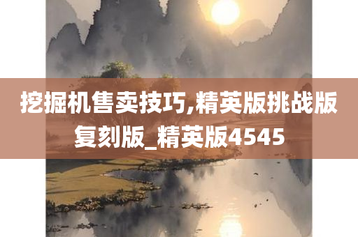 挖掘机售卖技巧,精英版挑战版复刻版_精英版4545