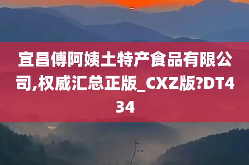 宜昌傅阿姨土特产食品有限公司,权威汇总正版_CXZ版?DT434