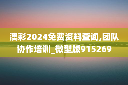 澳彩2024免费资料查询,团队协作培训_微型版915269