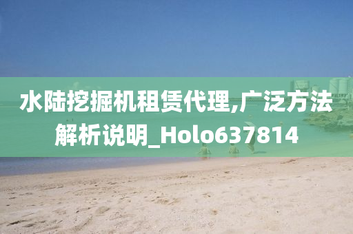 水陆挖掘机租赁代理,广泛方法解析说明_Holo637814