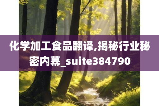 化学加工食品翻译,揭秘行业秘密内幕_suite384790