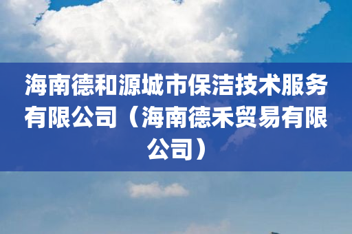 海南德和源城市保洁技术服务有限公司（海南德禾贸易有限公司）