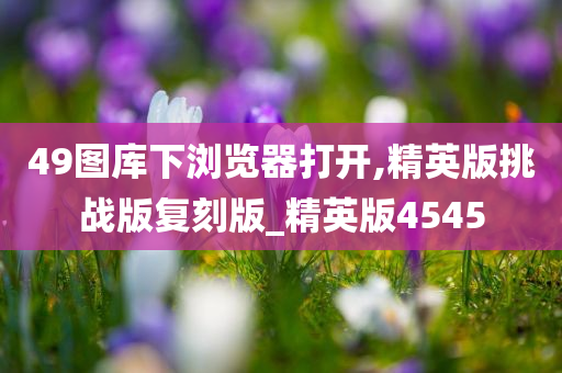 49图库下浏览器打开,精英版挑战版复刻版_精英版4545