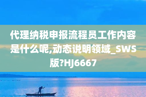 代理纳税申报流程员工作内容是什么呢,动态说明领域_SWS版?HJ6667