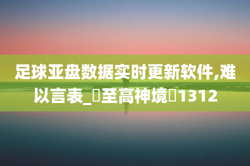 足球亚盘数据实时更新软件,难以言表_‌至高神境‌1312