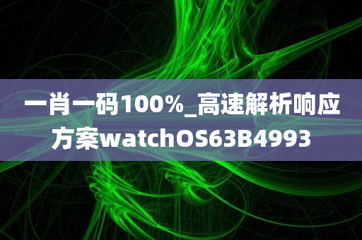 一肖一码100%_高速解析响应方案watchOS63B4993