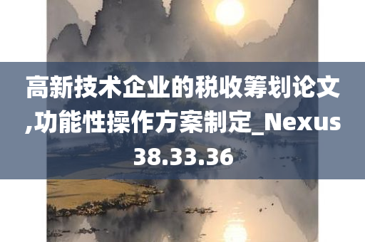 高新技术企业的税收筹划论文,功能性操作方案制定_Nexus38.33.36