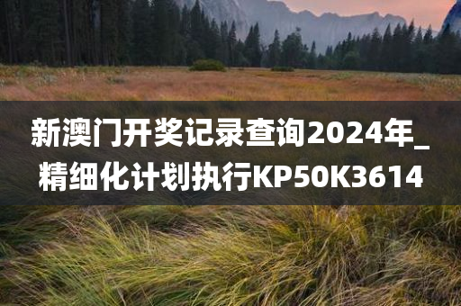 新澳门开奖记录查询2024年_精细化计划执行KP50K3614