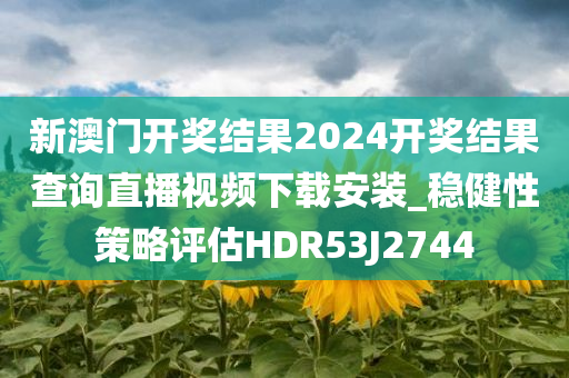 新澳门开奖结果2024开奖结果查询直播视频下载安装_稳健性策略评估HDR53J2744