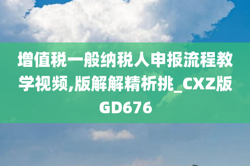 增值税一般纳税人申报流程教学视频,版解解精析挑_CXZ版GD676